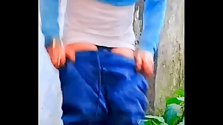 Cute femboy outdoor fun and piss compilation